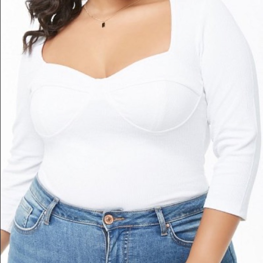 Forever21 Plus Size Sweetheart Neck Bodysuit